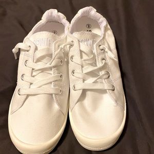 White Canvas Slip On Shoes